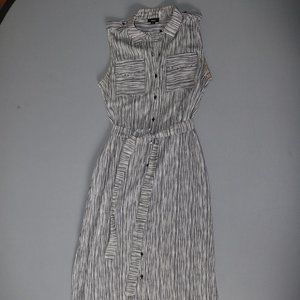 Sleeveless Button Down Striped Maxi Dress Size Small